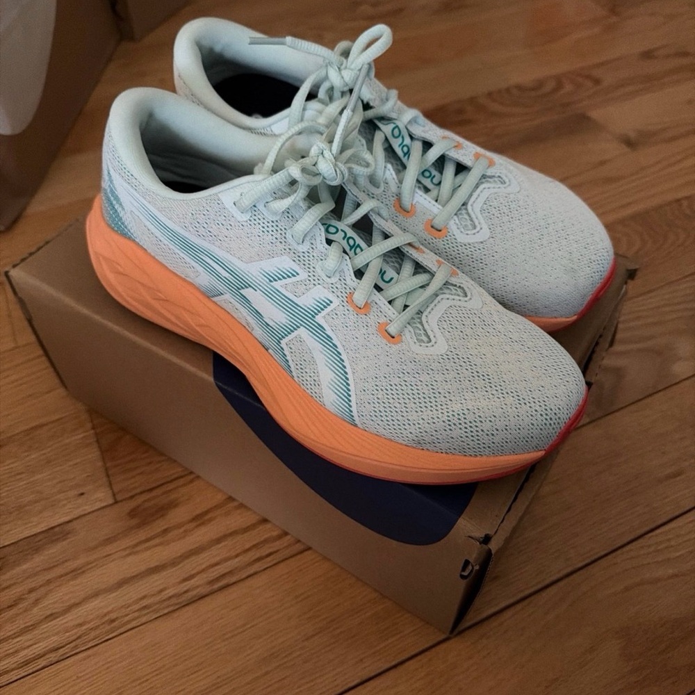 ASICS Women's Athletic Shoes - White and Orange